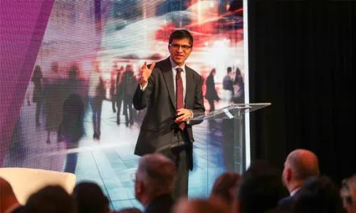 Photo of Nikhil Rathi speaking at an event