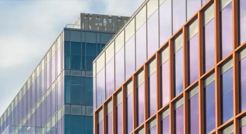 Photo of an office building up close