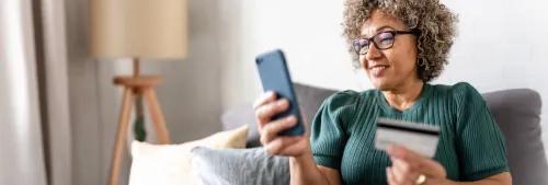 Person looking at mobile phone