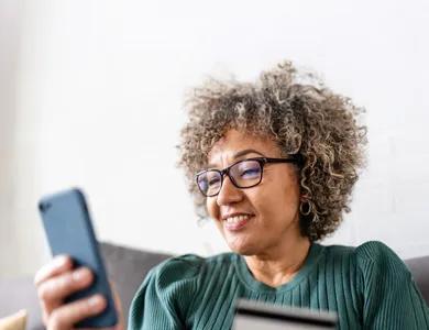 Person looking at mobile phone