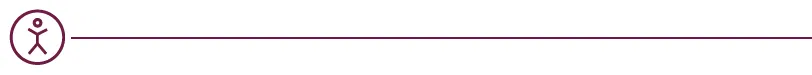 A maroon outline icon showing a person.