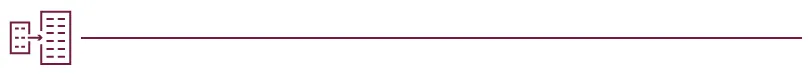 Icon of two buildings connected by an arrow, followed by a long horizontal divider line.