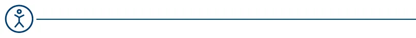 Accessibility services icon on a blue line