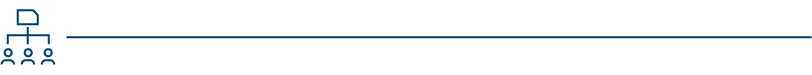 Asset management icon on blue line