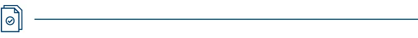Authorisation icon on a blue line