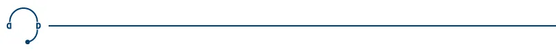 Contact us icon on a blue line