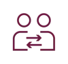 Icon showing two people connecting