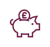 Icon showing a piggy bank